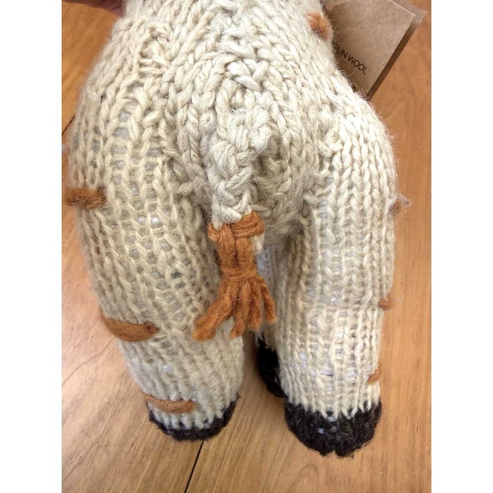 Artisan Safari Giraffe Plush Hand Knit Homespun Wool Rustic Nursery Decor - Picture 11 of 15